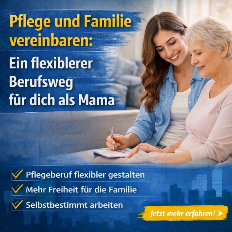 Pflege und Familie vereinbaren ist für viele Mütter eine tägliche Zerreißprobe. Erfahre, wie du dir als Mama aus der Pflege einen flexibleren Berufsweg und mehr Freiheit für deine Familie aufbauen kannst.